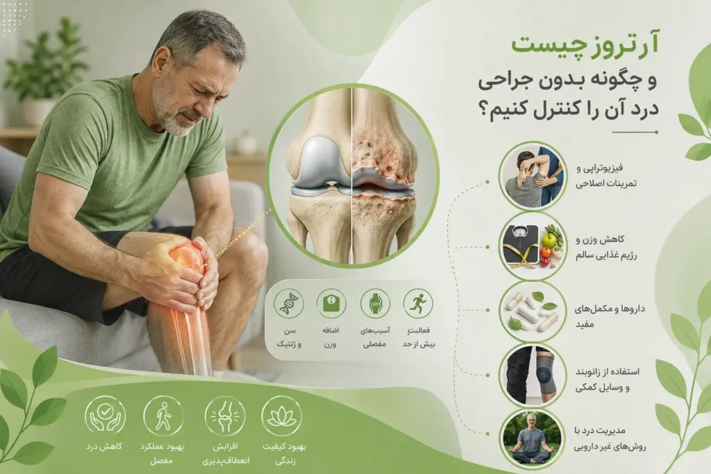 آرتروز چیست و چگونه بدون جراحی درد آن را کنترل کنیم؟